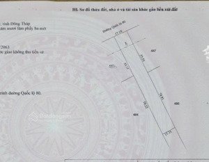 chủ bán gấp 1385,3m2 đất mặt tiền quốc lộ 80 bình thành, lấp vò