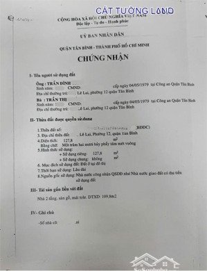 bán nhà lê lai, khu bàu cát tân bình - 128m2, chỉ 9.5 tỷ