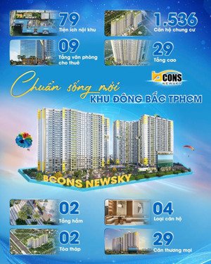 căn hộ hiện đại - giá tầm trung - bcons newsky - mặt tiền ql13 - trạm metro số 2