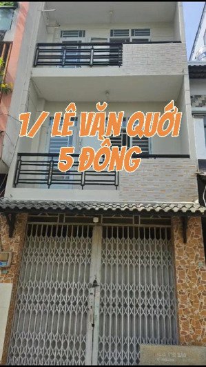 nhà 3 tầng lê văn quới hẻm 8m, 4x410m, sạch đẹp, không quy hoạch giá 5. x tỷ