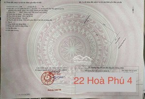 bán đất mặt tiền hòa phú 4, cạnh khu e kim long, dt 80m2 giá 5.35 tỷ tl