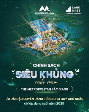 the metropolitian - bắc đồng sơn , sẵn sổ hồng , thời hạn xây dưng là 15 năm . giá hơn 60tr/ m .