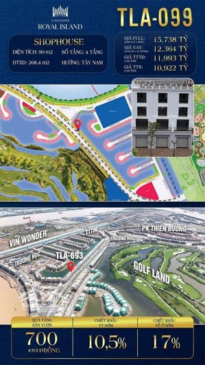 [hàng hiếm còn sót] căn shophouse 90m2 chỉ với 10,9 tỷ tại dự án vinhomes royal island