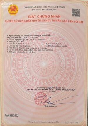 Bán đất Đoàn Xá - Kiến Thụy - Hải Phòng