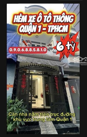 bán nhà quận 1 hẻm ô tô thông gần mặt tiền 3 tầng chỉ hơn 6 tỷ