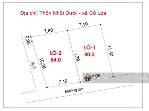 tôi chính chủ cần bán 80m2 cổ loa .mặt tiền 7m, oto tải vào tận đất,