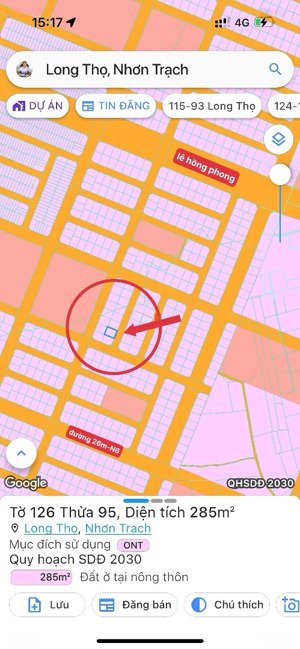 cần bán đất nền nhà vườn diện tích 285m2 full thổ cư sổ hồng riêng dự án hud nhóm 3 giá tốt