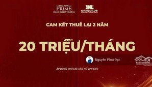 khải hoàn prime 2pn+ góc 76m2 - cam kết thuê lại 20tr/tháng - giá bán 3ty950 - hỗ trợ vay 70%