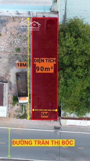 bán đất mặt tiền trần thị bốc, hóc môn, 5x18m, giá 5.7 tỷ