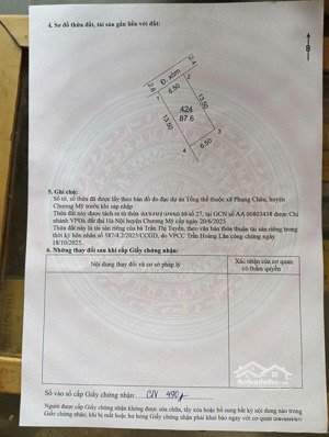 làn 2 trục chính long châu - phụng châu 87,6m2 (mt = hậu = 6,5m)