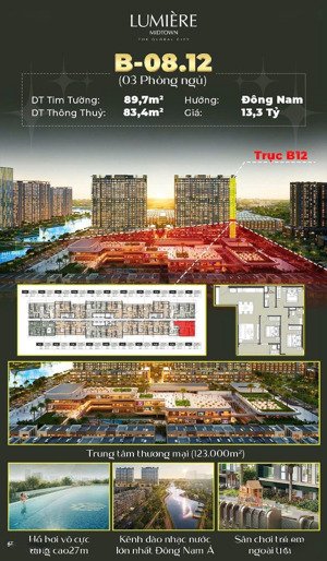 cần bán căn góc 3pn hướng đông nam, view tttm và nhạc nước, bán giá gốc