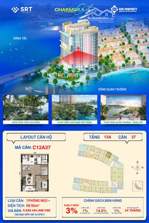 c12a37 1pn+ tầng 12a the charm charmora city giá 5 tỷ 538 triệu (giỏ hàng đa dạng giá gốc cđt)