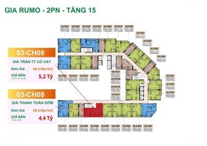 căn 2pn ban công đông nam tầng đẹp toà onsen (charmora city sun group)