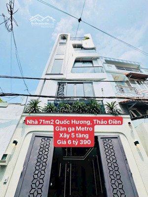 trời ơi, chỉ 6 tỷ 390. nhà 71m2 quốc hương xây 5 tầng, gần ga metro. hẻm oto, sổ riêng hoàn công