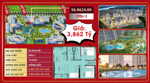 duy nhất 1 căn 2pn+ the origami view trực diện vườn nhật 3,4 tỷ, mua trực tiếp cđt thanh toán 180n