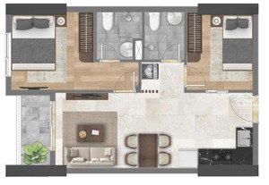 chủ gởi gấp 2pn-2wc (53,69m2), giá tốt, ngay trạm metro, chỉ cần thanh toán 15%~299tr, ngưng 2 năm