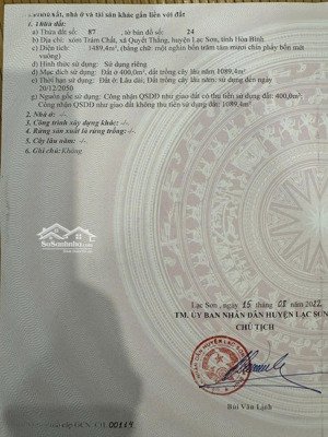 cơ hội hiếm có- giá chỉ 999 triệu/lô tổng 1489 m2 tại lạc sơn - hòa bình, sổ đỏ trao tay!