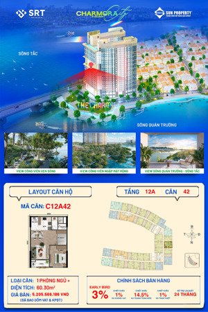 c12a42 1pn+ tầng 12a the charm charmora city giá 5 tỷ 205 triệu (giỏ hàng đa dạng giá gốc cđt)