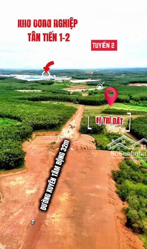 đất đg xuyên tâm 3.2tr, đường lớn rộng 32m ,htv, hỗ trợ vay ngân hàng, gần kcn trọng điểm phía nam
