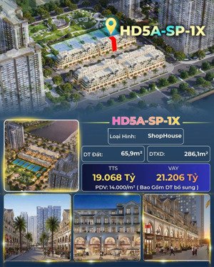 shophouse tmdv masteri waterfront, trục malibu walk 286,1m2 sàn