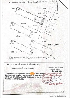 bán nhà 1/ hẻm xe hơi 972 quang trung 4x22 trệt +3 lầu