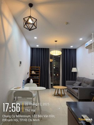 thuê millennium - tầng cao view thoáng 1pn 55m2. đang trống lh . sẵn pass xem nhà