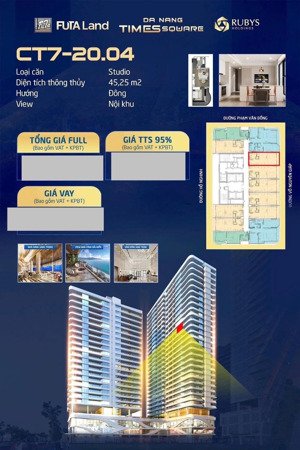 độc quyền đà nẵng times square studio trục 04 tầng cao view biển rẻ nhất thị trường-sở hữu lâu dài