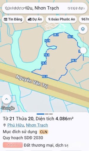 bán 4086m2 đất mặt tiền thương mại dịch vụ, đại phước, nhơn trạch. chính chủ