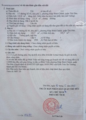 nhà cấp 4 ngang 8m dài 16m(133m2) hẻm trước nhà 2,5m sổ hồng. 7,8 tỷ