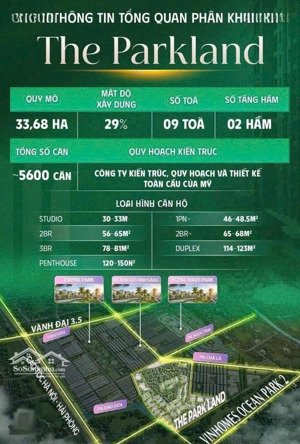bán căn 2pn, 2wc - the parkland ocean park 2 - giá chỉ từ 59tr/m2 (đã gồm vat) giá tts chỉ 50tr/m2