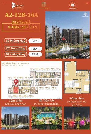 rẻ nhất thị trường 2pn masteri park place view nhạc nước hướng đông nam giá chỉ 9,69ty
