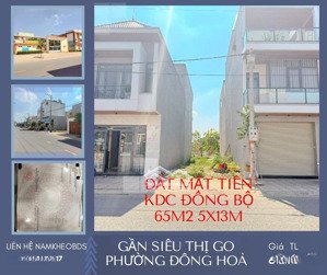 lô đất mặt tiền-khu dân cư đông hòa- đường 20m-gần siêu thị go ql1k dĩ an 63m2 5x13 giá 6.3 tỷ