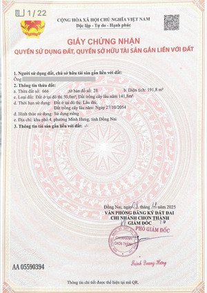 chủ cần tiền bán gấp cắt lỗ 500tr lô đất mặt tiền đường cao bá quát trung tâm chơn thành