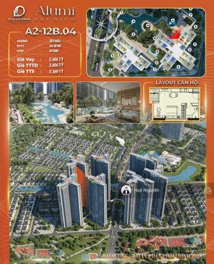 căn studio 39,9m giá chỉ 2,3 tỷ tts tại dự án aluvia xuân cầu.
