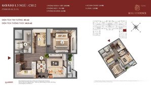 bán gấp! căn 1.5 ngủ rose residence - tầng đẹp! giá cực sốc 2.030tỷ rose residence (hoàng huy