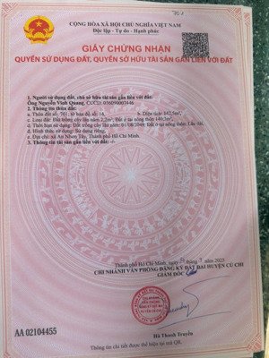 chính chủ bán đất đường 746, an nhơn tây, củ chi, hcm, giá ưu đãi 6,38 tỷ, 140m2