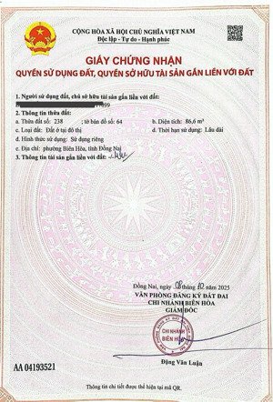 bán đất giá rẻ full thổ cư gần phạm văn diêu p. tân hạnh - đường ô tô - sổ hồng riêng - 1,85 tỷ