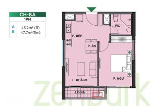 bán nhanh căn hộ 1pn, 1wc, 43m2 tại the zenpark, giá 3,4 tỷ, gia lâm, hà nội, nguyên bản, view đẹp