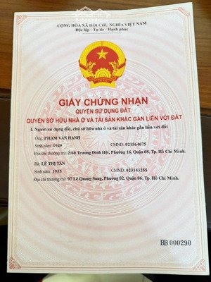 chính chủ bán lô đất mặt tiền chiến lược bình tân-đã sang lái 1 lô còn lại duy nhất 1 lô