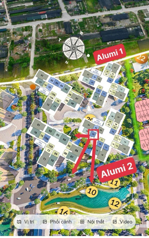 bán căn 1pn+ alumi dự án alluvia city, dt: 50m, tầng 16, view công viên & hồ onsen rất đẹp