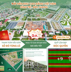 da harmonia city
đất nền cạnh khu cao đẳng việt hàn bắc giang
giá chỉ từ 5x triệu/m2, sổ đỏ từng lô