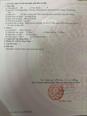 bán nhà cũ mặt tiền đường hoàng diệu phường nha trang 24 tỷ hơn