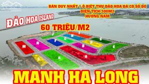Bán gấp ô đất biệt thự Đảo Hoa Island Hạ Long đã có sổ đỏ 300m2 hướng Nam, giá 60 triệu/m2