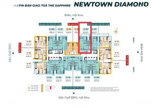 quỹ căn độc quyền trục 05, 08 giá tốt, 2pn view biển-dt: 82,3m2 căn hộ biển newtown diamond đà nẵng