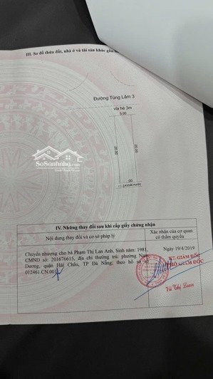 cần bán gấp 1 lô đất đẹp đường tùng lâm 3, đối diện công viên