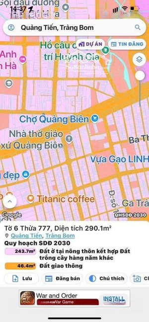 đất nền mt nhựa thông quảng tiến 28 kinh doanh đa ngành nghề 290m2 2t850 gần chợ, sát ql1a