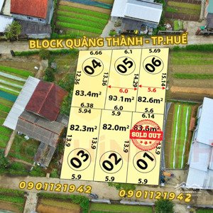 chỉ hơn 6tr/m2 sở hữu đất xã quảng thành ( phường hóa châu mới ) giá chỉ 565 triệu