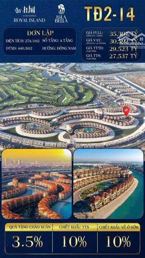 biệt thự đơn lập biệt lập, diện tích: 274m², vị trí đẹp, phong thuỷ cực kỳ tốt