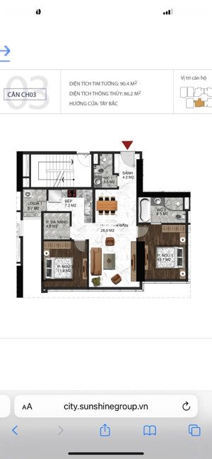 chính chủ cần bán gấp căn 2pn tầng 16 toà s6 sunshine city ciputra. giá rẻ nhất thị trường