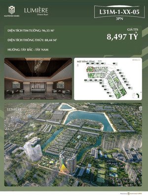 căn góc 3n kính cong đỉnh cao sang trọng, tầm view triệu đô tại lumière orient pearl l31